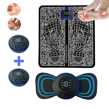 Kit EMS: Tapete e Mini Massageador Elétrico